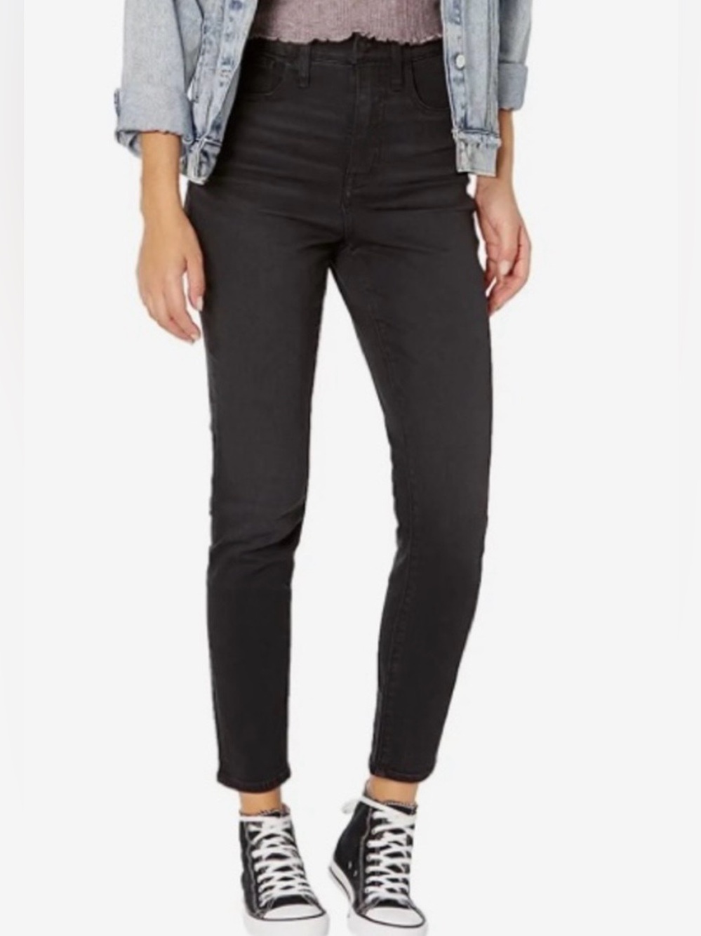 Madewell 11” Roadtripper High Rise Skinny Jeans Stretch Size 29 Faded Black